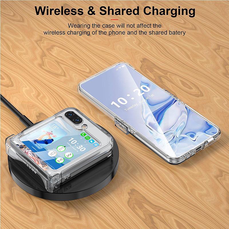 Samsung Z Flip 6 Crystal Rose Transparent Foldable Drop-Proof Case