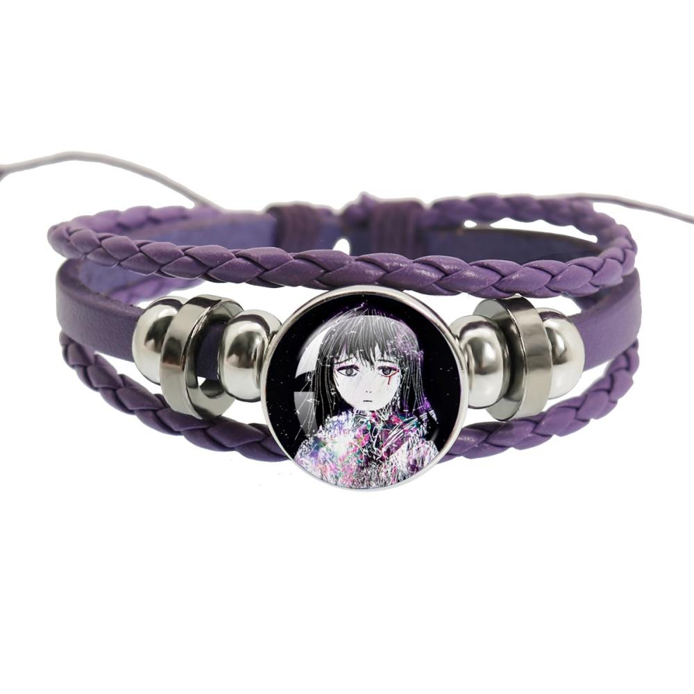Sewerslvt Schizofrenia Dnb Cover Album Cartoon Creative Button Rope Button Purple Leather Bracelet Jewelry Charm Fans Gift