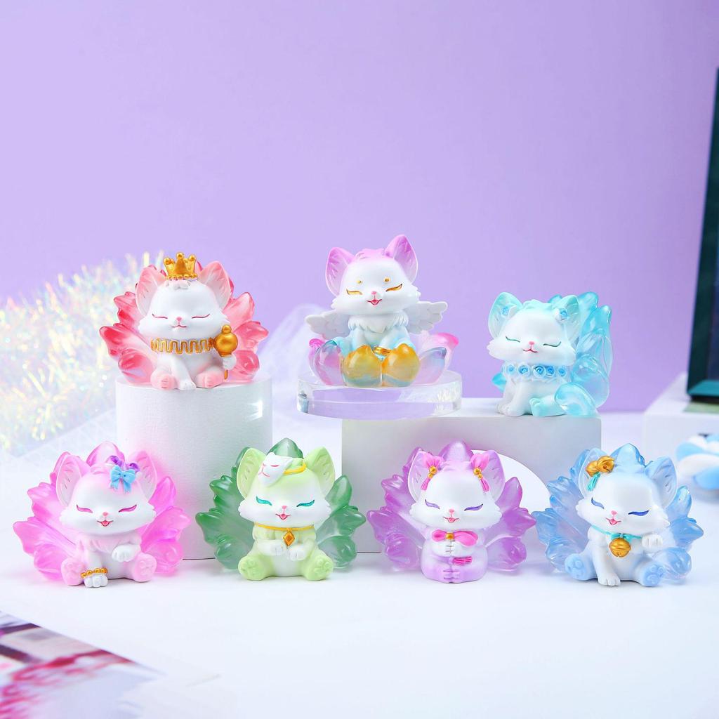 Tu Shan Weisheitsfuchs Fee Figur: Trendiges dekoratives Harzspielzeug für den Schreibtisch und als Geburtstagsgeschenk