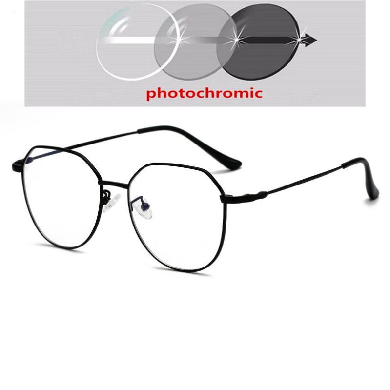 Big Frame Anti Blue Light Computer Glasses Women Metal Retro Nearsighted Spectacles Prescription 0 To -6 0