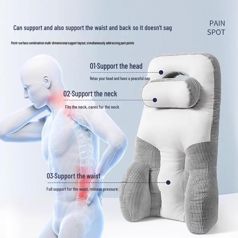Ergonomic Lumbar and Neck Support Cushion for Comfortable Sitting