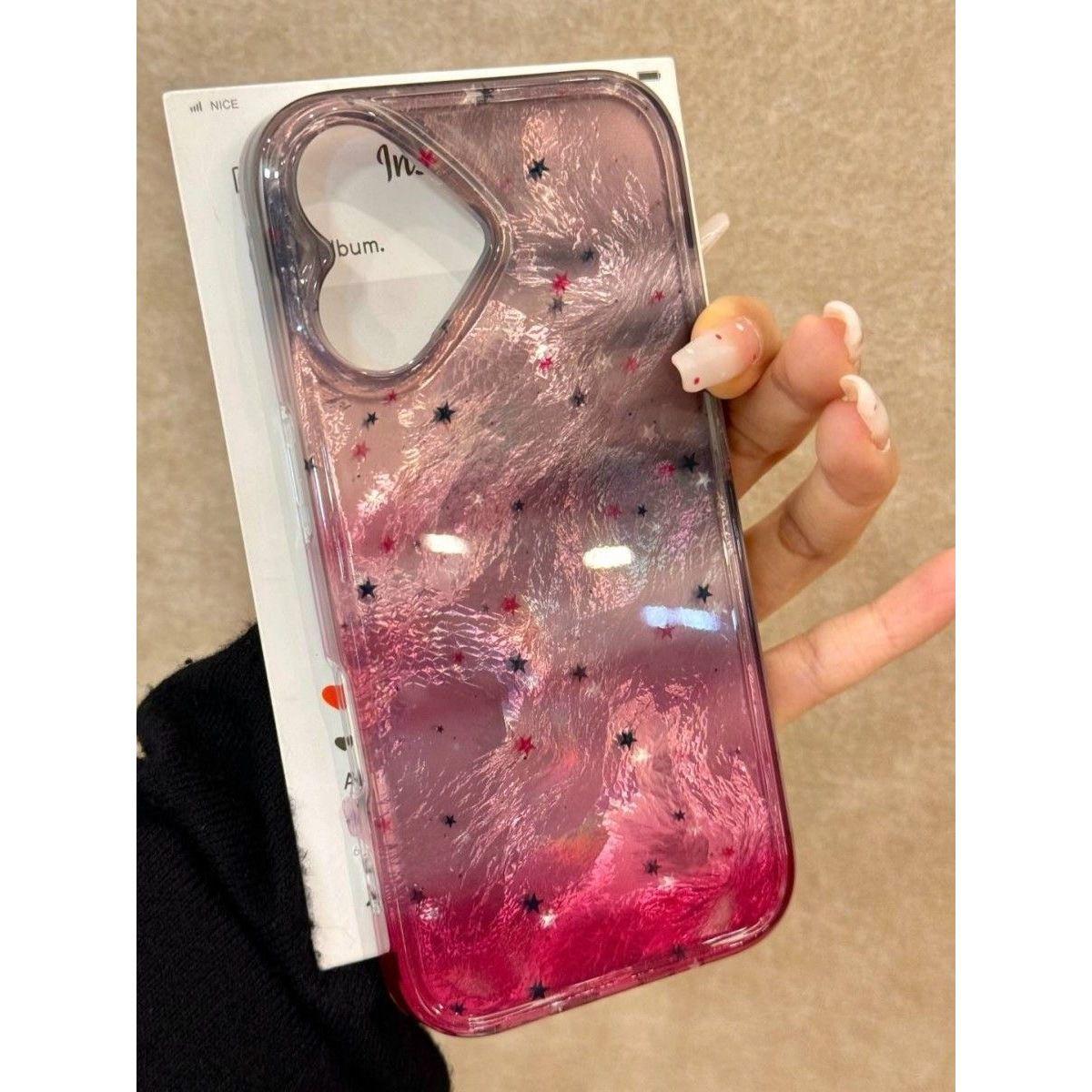 

Чехол для телефона Star Heart для Apple iPhone 16 Pro Max - розовый мягкий силиконовый противоударный креативный чехол для iPhone 16/15/14/13/12/11/Pro/Plus/ProMax Apple 16Promax