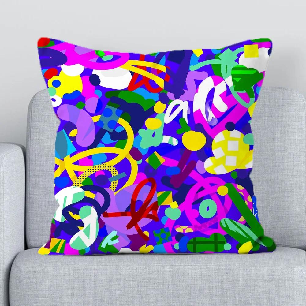 

Graffiti Art Pillow Hugs Pillowcase Sofa Cushion Cover x Decorative Pillowcases for Pillows Lounge Chairs Short Plush Body 66x66cm синий