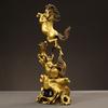 Chinese Style Brass Zodiac Horse Double Horse Ornaments Crafts Home Living Room Decoration Office Desktop Decoration