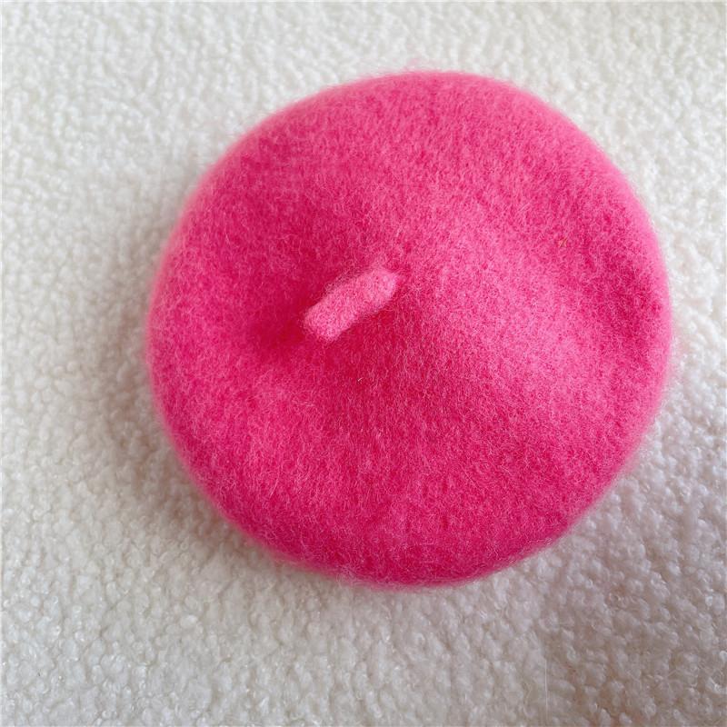 Ins Style Solid Color Pet Headgear Painter Wool Hat Dog Cat Beret Hat Mini Decorative Photo Headgear