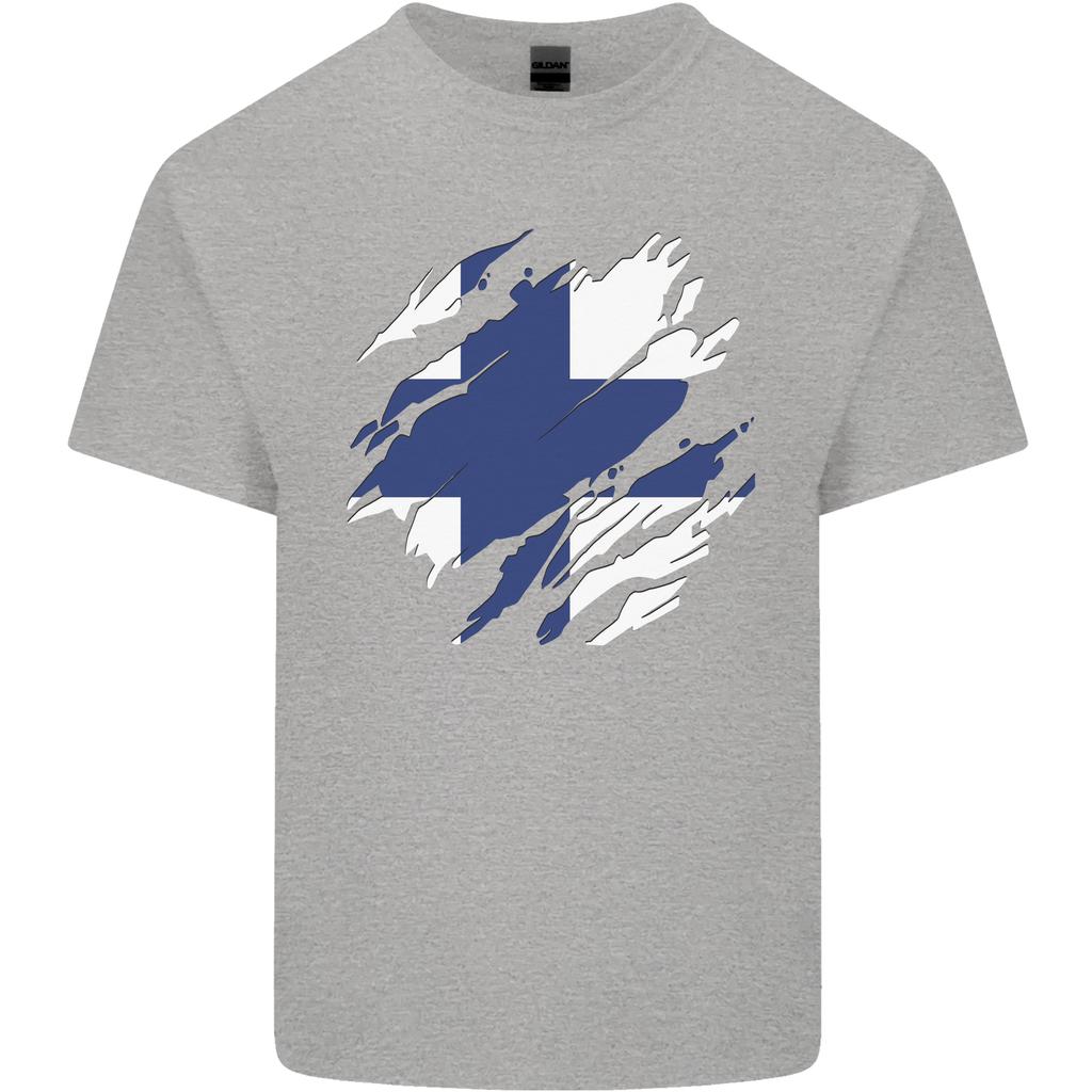 Torn Finland Flag Finnish Day Football Unisexs Light Cotton TShirt