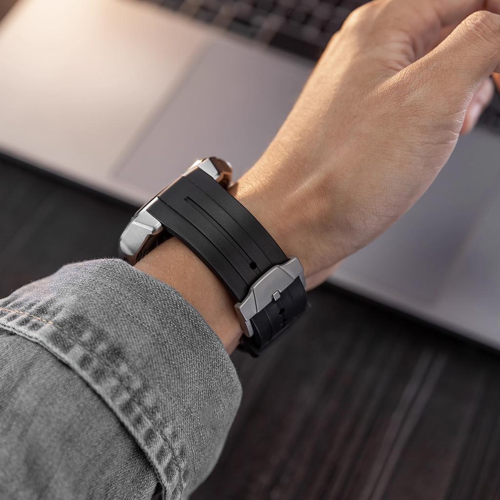 Luxury Carbon Fiber for Apple iWatch Series 11 10 46mm Modification Mod Kit Metal Frame Case for iWatch S11 10 46MM Case Strap