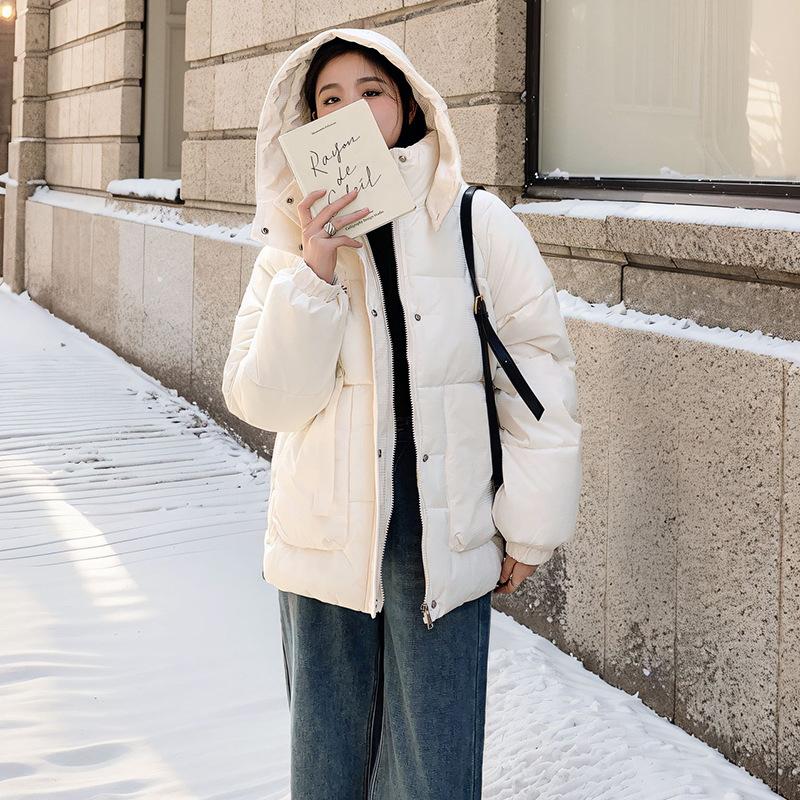 Down Cotton-padded Clothes Women's Short Loose Thickened Hooded Cotton-padded Jackets Korean Version Bread Cotton-padded Jackets