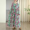 Long sleeve plus size cotton vintage floral new in dresses for women casual loose spring summer autumn dress