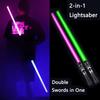 2-In-1 Colorful Lightsaber Telescoping Laser Sword Red&Blue Double Saber Rave Prop With Battle Sound For Kids Cosplay Cool Toy