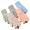 Gloves Female Autumn and Winter Fingers Cute Cold-proof Warm Knitted Velvet Cycling Gloves Five Fingers