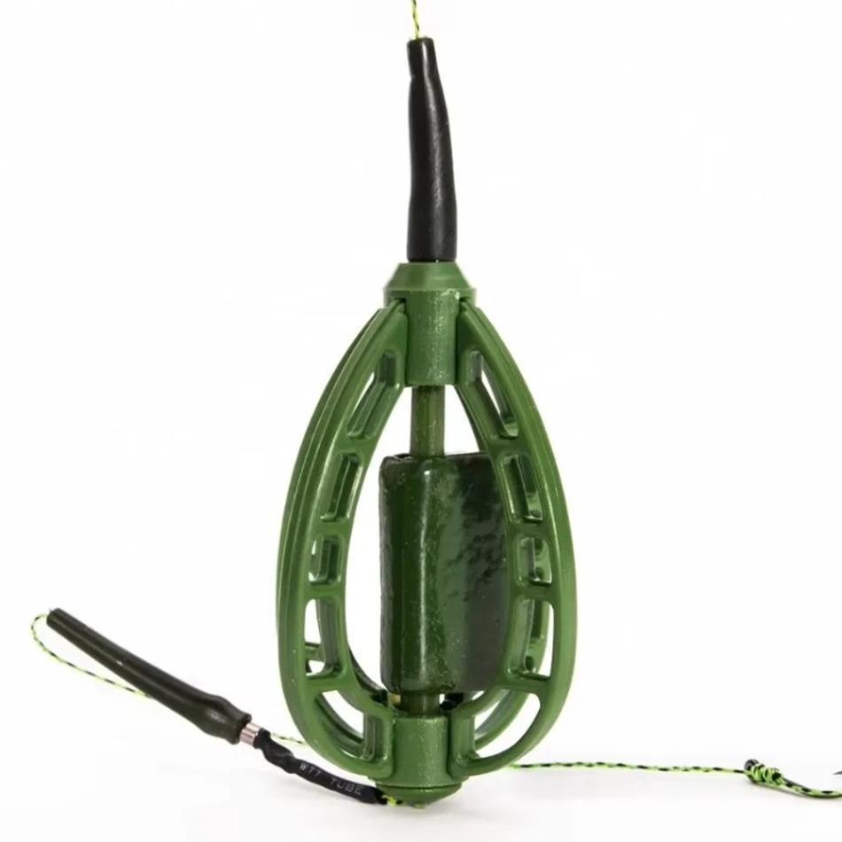 1 Pcs 48g Holder With Hook Carp Fishing Tackle Tool Fishing Bait Cage Line Group Feeder Sinker String Hook Carp Fish Bait Feeder