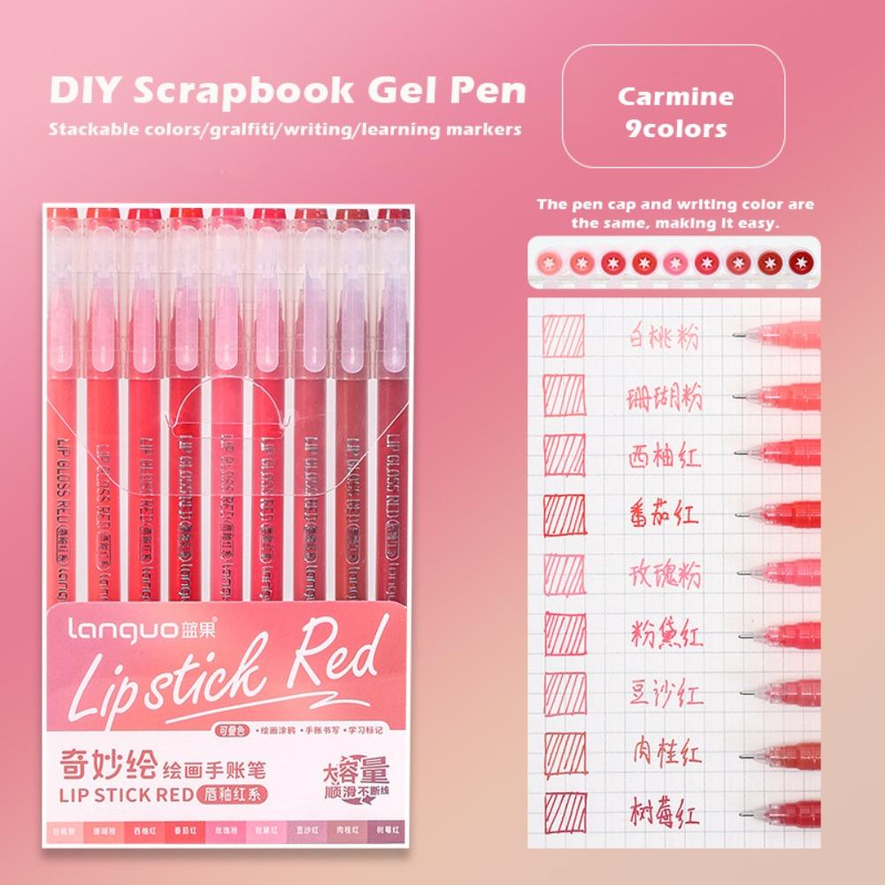 9Colors/Set Multi-color Color Gel Pen Quick Drying Mark Pens Hand Accounting Pen Set  Stationery