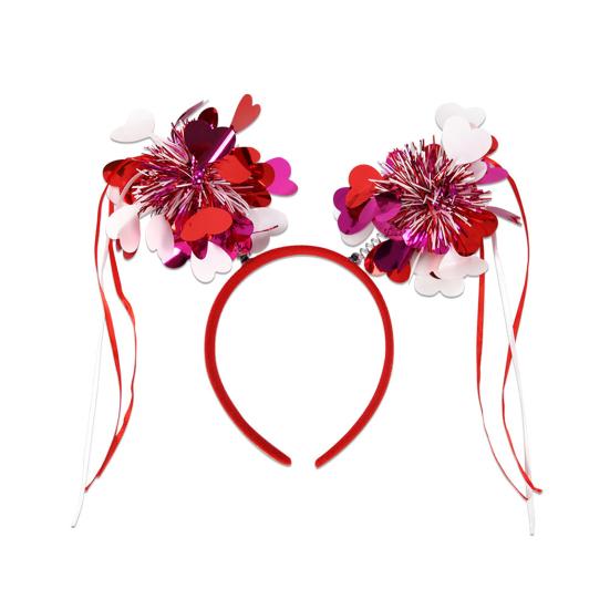 Opaska na Walentynki dla Kobiet Brokatowe Serce Miłości Dodatek do Włosów na Walentynki Ślub Urodziny Artykuły na Imprezę