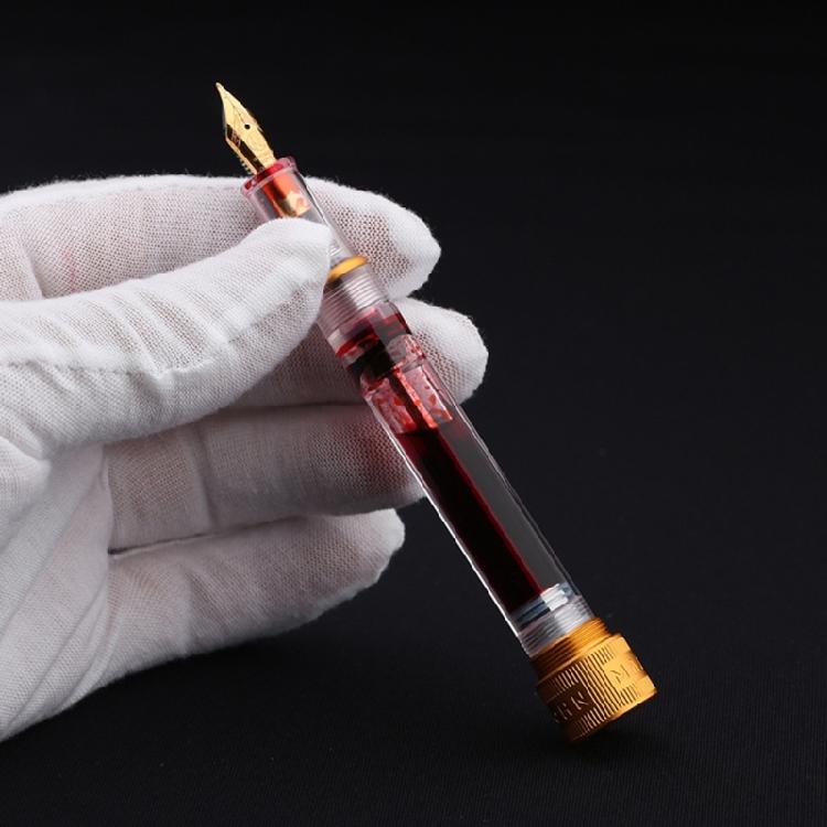 Office Study Fountain Pen Vacuum Filling Clear Ink View Body Stainless Steel Nib Option for Smooth Efficient Writing