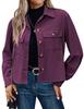 2024 Trendy Women's Casual Corduroy Crop Jacket: European & American Style Button-Up Cardigan