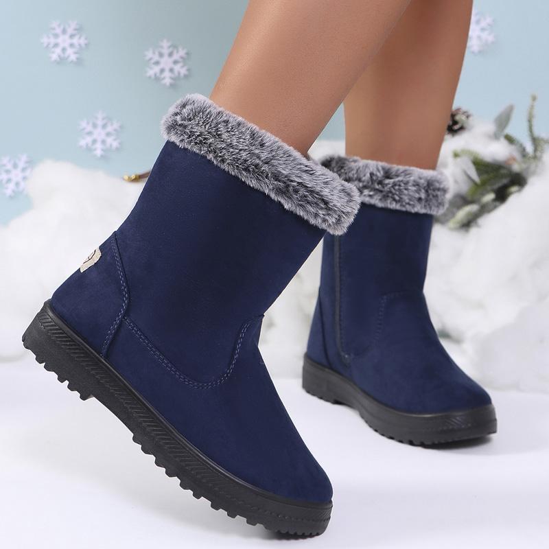 Fashion Women Boots Snow Casual Boots Ladies Waterproof Ladies Shoes Zipper Shoes For Women Plush Flat Winter Female Booties Botas Mujer