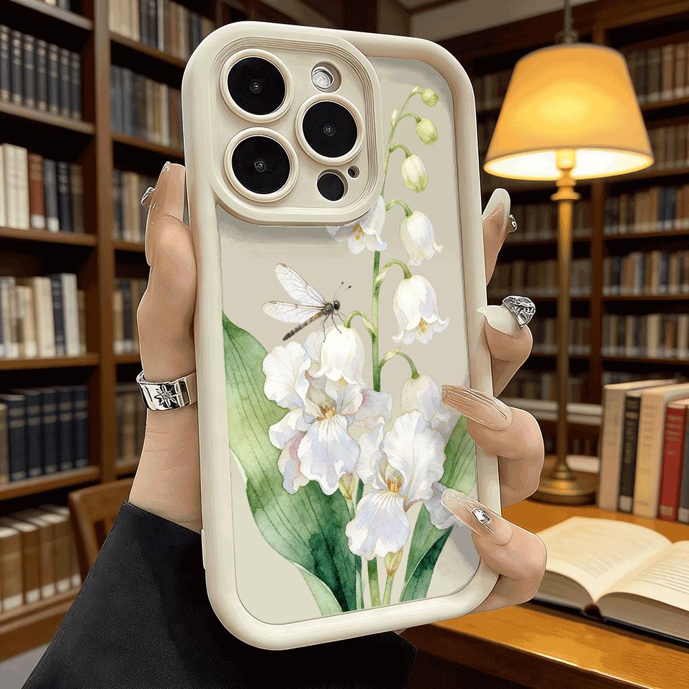 Lily of the Valley Dragonfly Shockproof Soft Phone Case For Xiaomi Redmi Note 15 14 13 12 11 10 9 Pro Anti-Slip Anti-Fall Cover