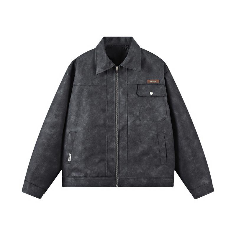 Осенняя куртка из искусственной кожи, Повседневная куртка, Высококачественная верхняя куртка для мужчин L