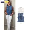 2026 Nuevo Chaleco Corto de Mujer Moda Verano Camiseta sin Mangas de Mezclilla Informal para Dama Crop Sin Mangas Streetwear Chalecos de Cintura Ajustada
