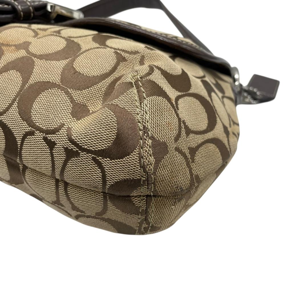 Used COACHShoulder Bag Brown canvas/Patent leather Women