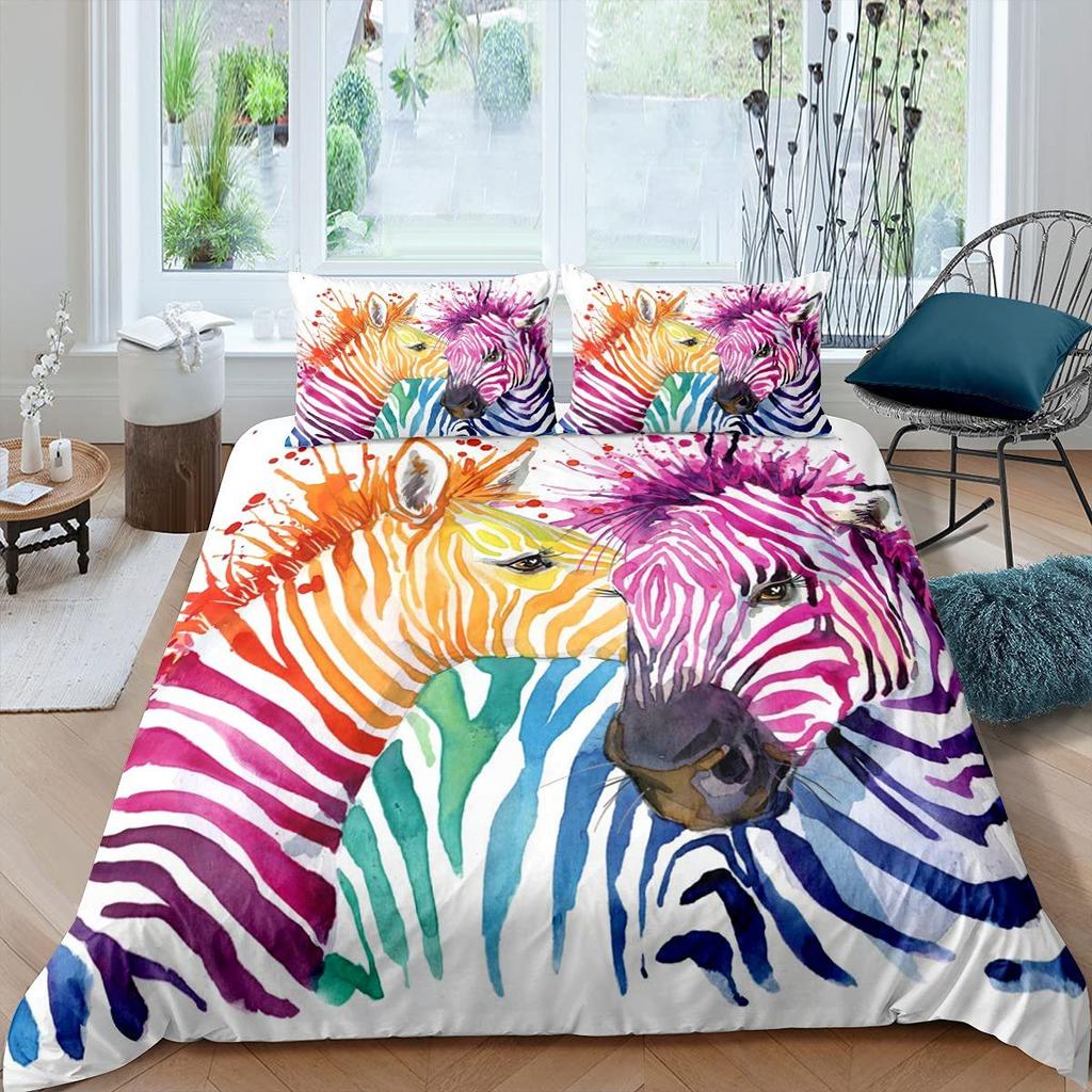 3D Zebra Digital Printing Duvet Set Bedding Set Three-Piece Set