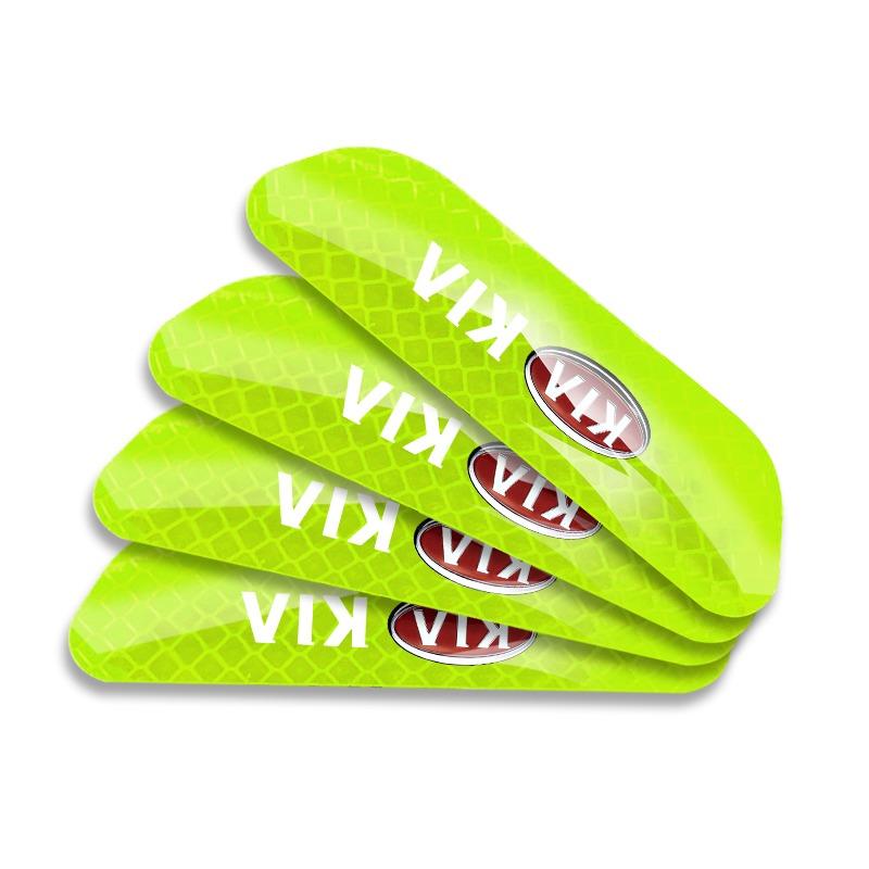 4PCS Car Door Safety Warning Reflective Mark 3D Sticker Car Styling For Kia Ceed Sorento Sportage Niro Optima Picanto Rio Morning Forte K8