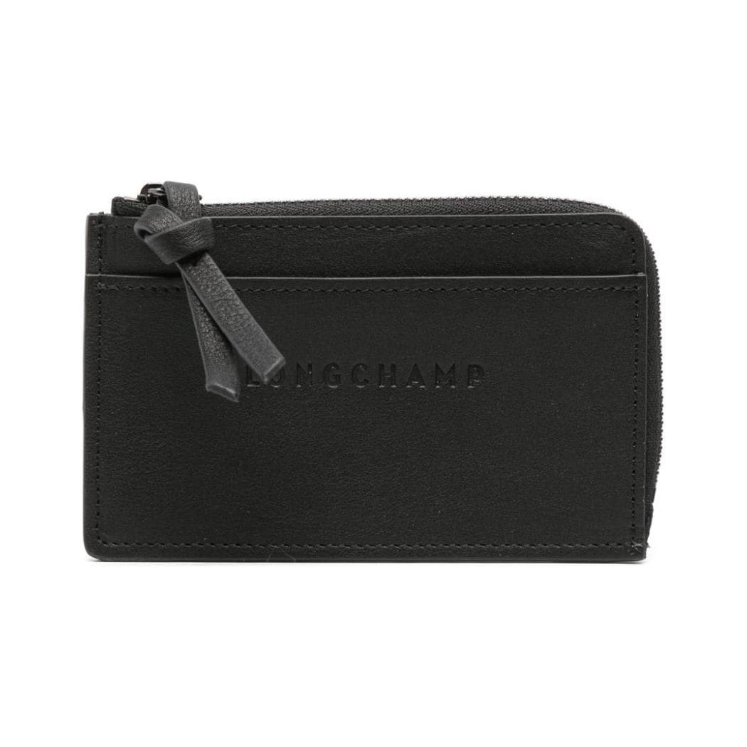 

Longchamp 3D Embossed Logo With Matching Color Stitching Detail Calfskin Card Holder Women Card Holder Black 30034HCV001 Shopping Bag Set(Basic Set+Shopping Bag)