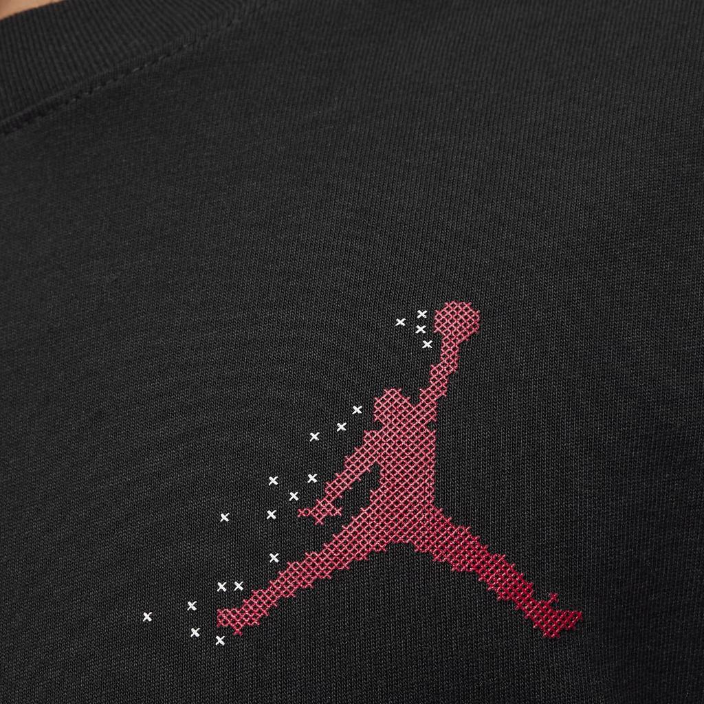 Jordan Loose Round Neck Pattern Print Short Sleeve T-Shirt Unisex Tops Black FD7011-010