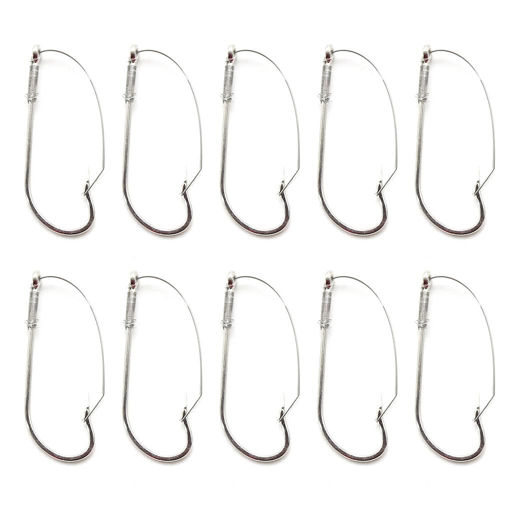 10Pcs Wacky Rig Hooks Replacement Sharp Weedless Fishing Hooks Wacky Worm Hooks for Wacky Rigging Worm Lure Rustproof