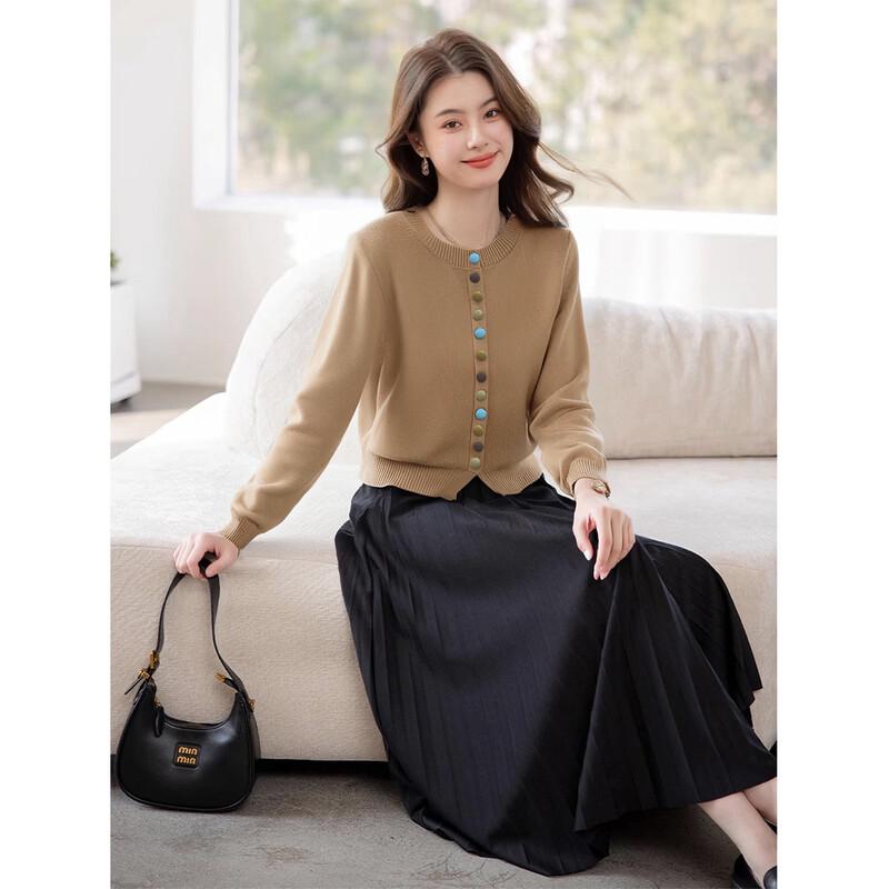 ITISF4 Elegant Autumn Knit Cardigan Dress Set