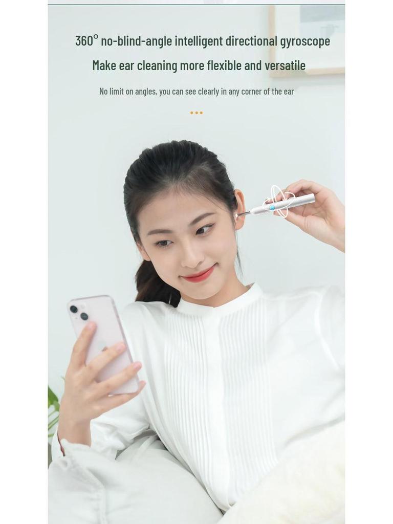 Ultra HD Wireless Smart Ear Spoon Endoscope - 20000W Luminous Cleaning Tool