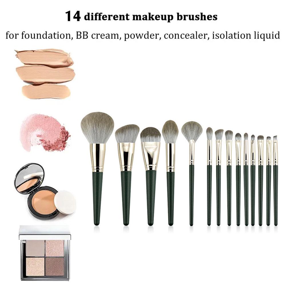 NEW 14Pcs Makeup Brush Set For Girl Soft Bristle Full Face Loose Powder Eyeshadow Brush Professional Cosmetic Brush Makeup Tools