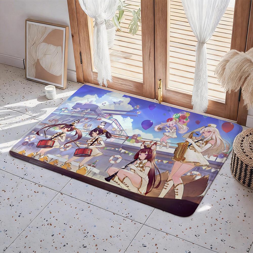 Game A Azur Lane Floor Mat Eco Flannel Doormat Non Slip Odorless Indoor Floor Rug Soft Short Plush Home Mat