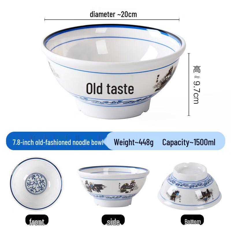 

Chinese Retro Imitation Porcelain Melamine Noodle Bowl