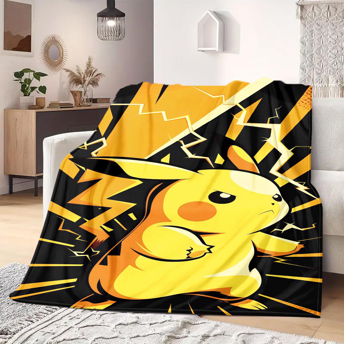 

PokeMon Anime Print Blanket Warm Comfortable Flannel Blanket Suitable for Bedrooms, Sofas, Beds, Chairs, Picnics, Travel 75x90cm