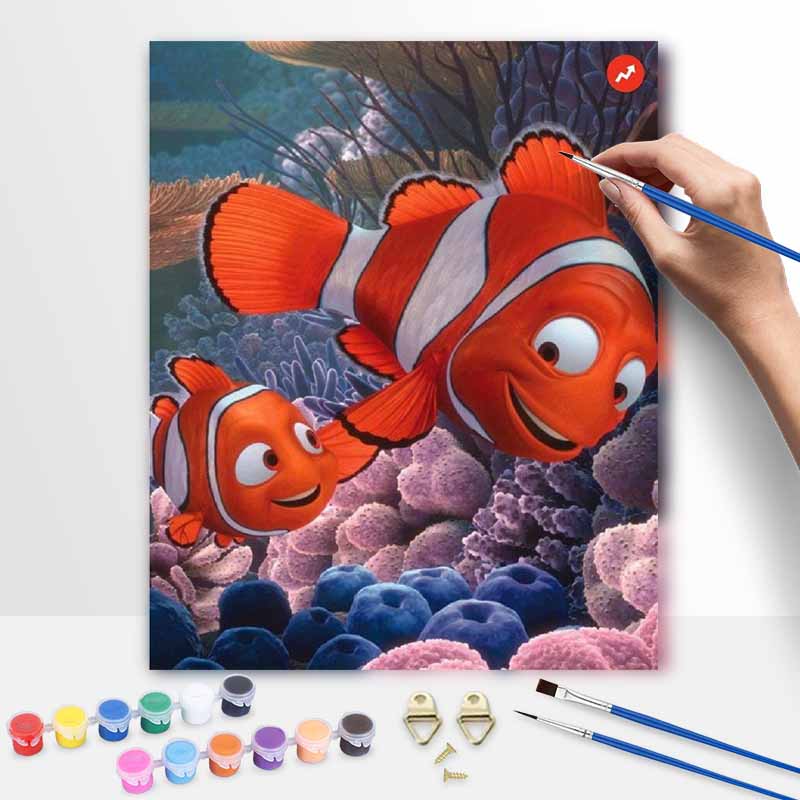 Disney Finding Nemo oil painting digital painting art kit handmade diy painting home decoration gift 20x30cm