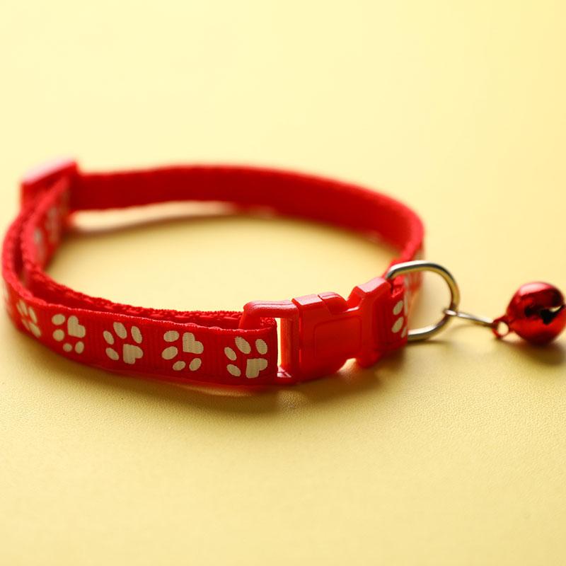 New Cute Bell Collar For Cats Dog Collar Funny Footprint Collars Leads Cat