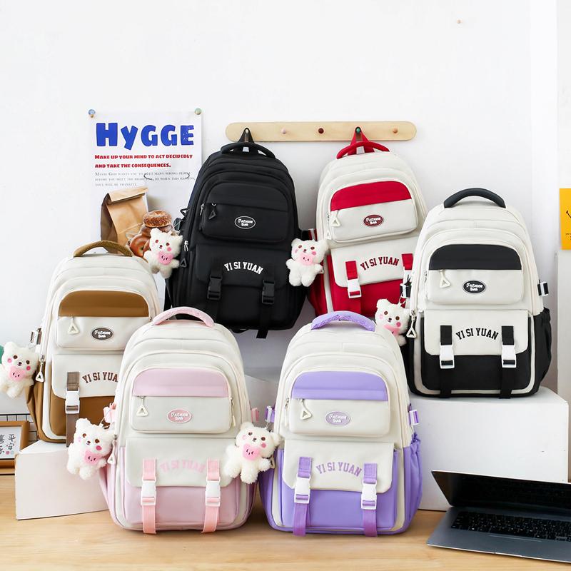 Five-Piece Backpack Set Children's Schoolbag Campus Lackup Ridge Protection Schoolbag Girls Large Capacity Lightweight Backpack
