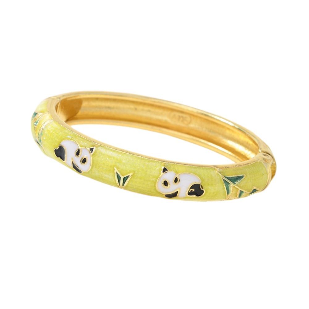 Cartoon Panda Panda Bamboo Bangle Enamel Children s Hand Bracelet  Children s Day