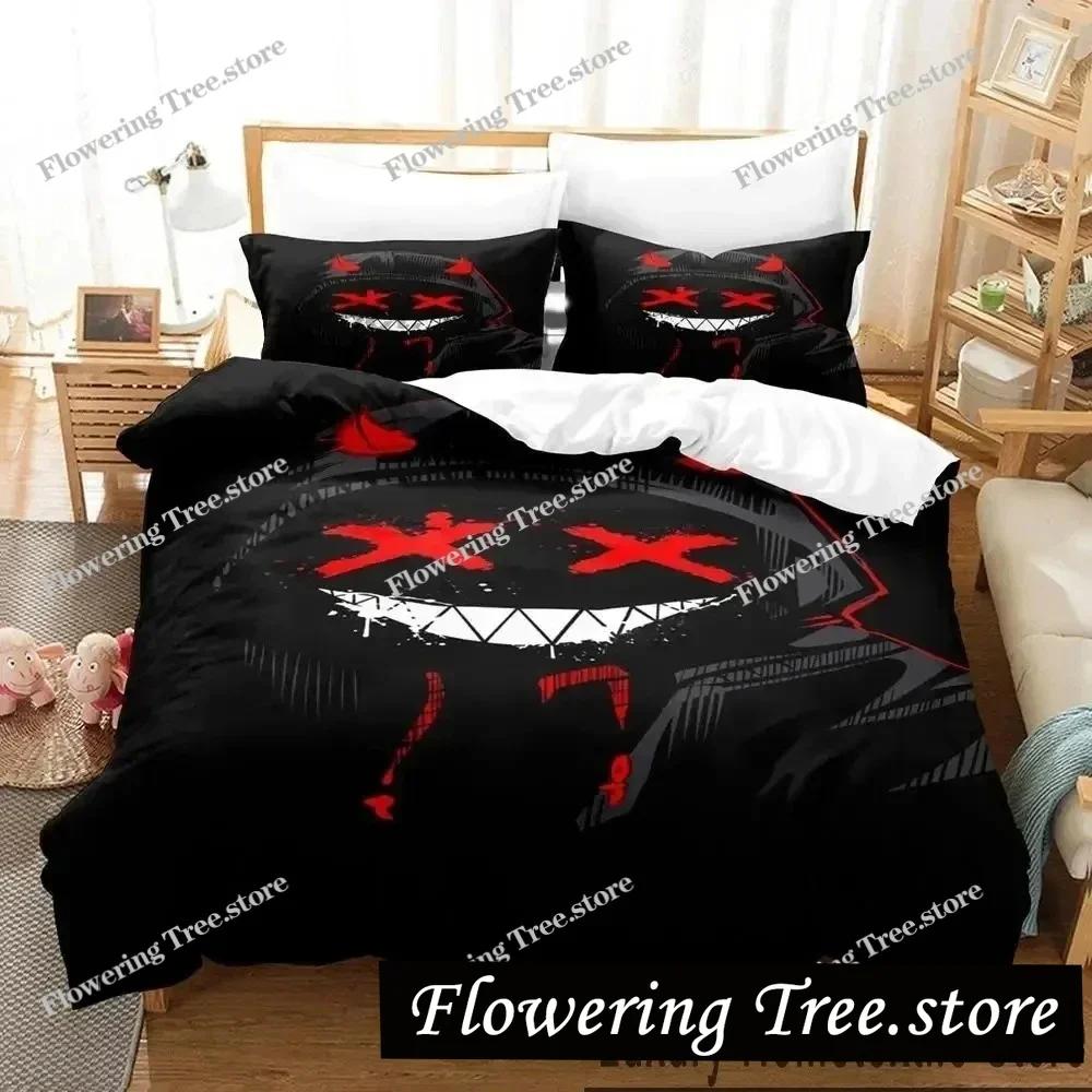 3D Print XOXO Devil Smiling Face Bedding Set Duvet Cover Bed Set Quilt Cover Pillowcase Comforter king Queen Size Boys Adult