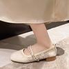 French Single Shoes Girl 2025 New Low-heeled Gentle Matching Skirt Flat-soled Grandma Shoes Fairy Style Soft-soled Mary Jane Shoes
