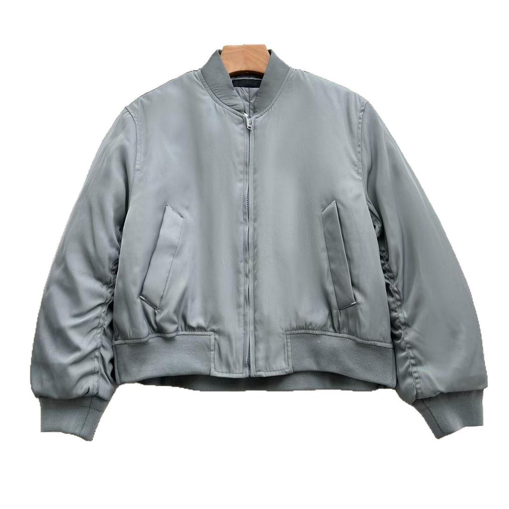 2025 Spring Women's Stand-Up Collar Bomber Jacket