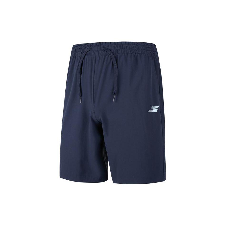 Skechers Solid Color Lace-Up Mid-Rise Quick-Dry Casual Shorts Men shorts Navy-Blue P223M128-00DU M