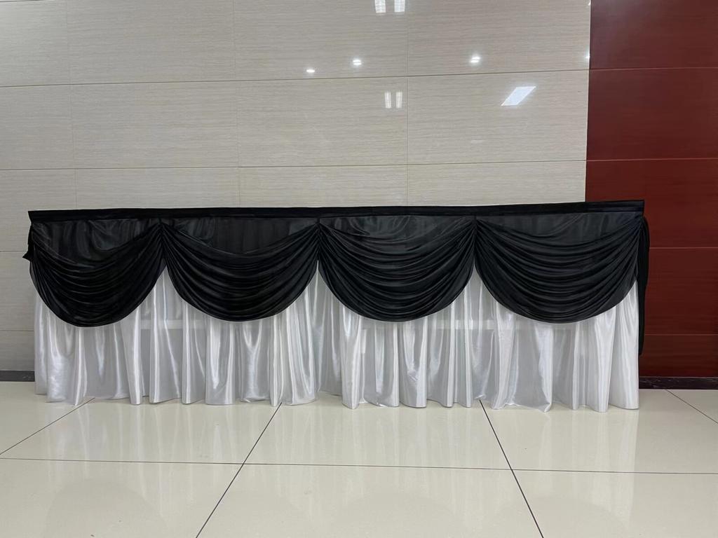 3/6M Wedding Backdrop Curtain Swag Ice Silk Fabric Wedding Decoration Table Skirts Party Banquet Backdrop Long Tablecloth New