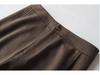 Women's High-Waist Wool Tweed Trousers - Versatile, Thick, Anti-Wrinkle, Drape, Straight Fit for Autumn/Winter