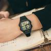 Casio Youth Series Square Dial Digital Retro Ten-Year Power Small Square Electronic 100M Waterproof Electronic Movement Resin Strap AE-1200WH-1B