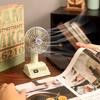 Retro USB Desk Fan - Compact Digital Display for Office, Dorm, or Home