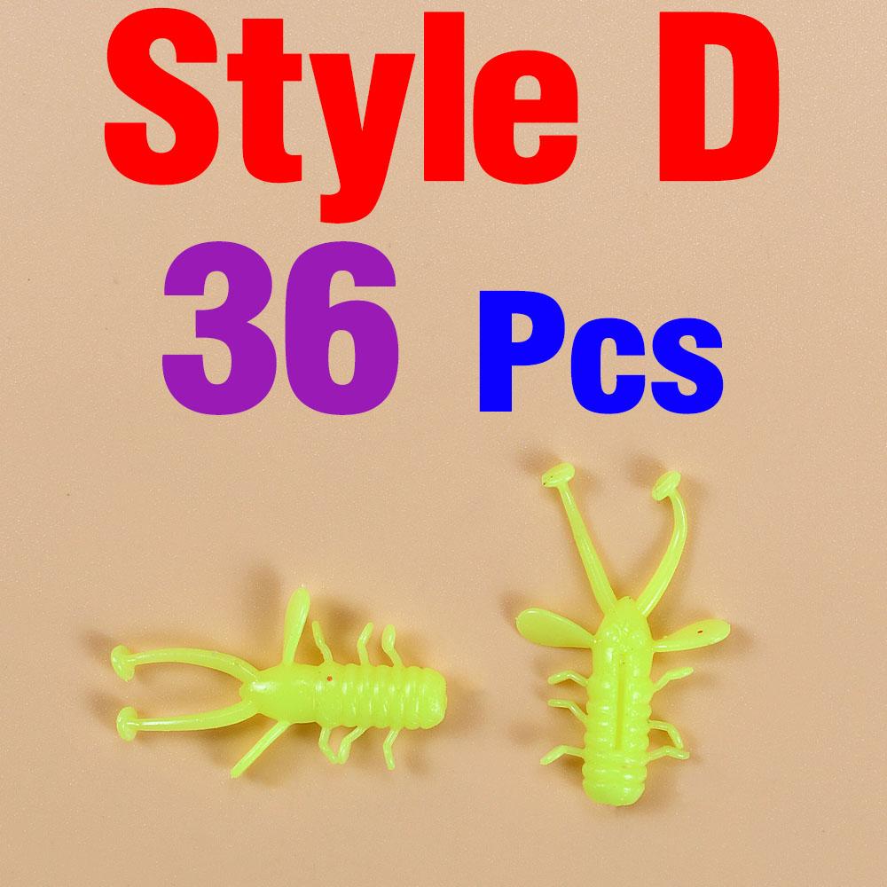 36Pcs Rockfishing Soft Lures 30mm Micro Rubber Artificial TPE Worm Baits Floating Freshwater Swimbaits Silicone Tackle Pesca