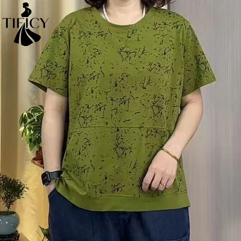 Women's Fashion Casual Summer Spring Short Sleeve O-Neck Blouses & Shirts